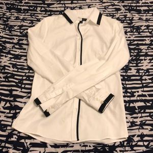 White BR stretch collar shirt